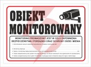 Tabliczka pcv obiekt monitorowany z rodo 35x25 cm