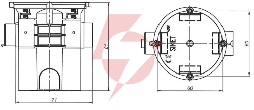 Puszka instalacyjna p/t 60 łączona, ekstra-głeboka s60gf pomarańczowa | 33008008 simet