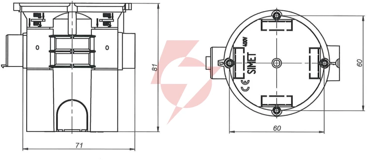Puszka instalacyjna p/t 60 łączona, ekstra-głeboka s60gf pomarańczowa | 33008008 simet