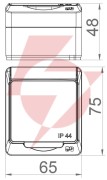 Hermes gniazdo hermetyczne pojedyncze natynkowe z uziemieniem 16a ip44 z klapką dymną  gnt 0321-01