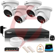 Zestaw monitoringu ip dahua 8mpx 4k 4 kamery ipc-hdw2849tm-s-il z dyskiem