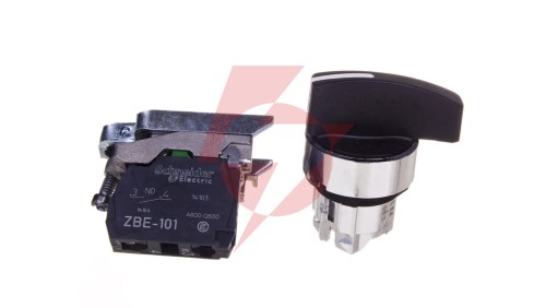 Przełącznik 2 położeniowy pokrętło 22mm czarny 1Z bez samopowrotu XB4BJ21
