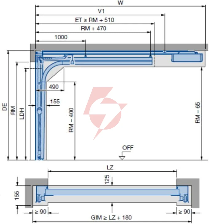 Brama garażowa renomatic/hormann 2500x2125mm (z napędem i szyną) - przetłoczenia l planar