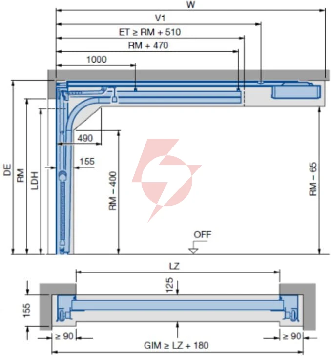 Brama garażowa renomatic/hormann 2500x2250mm (z napędem i szyną) - przetłoczenia m planar