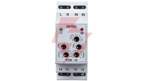 Przekaznik czasowy 1P 16A 0,1sek-10dni 230V AC wielofunkcyjny PCM-10 EXT10000085