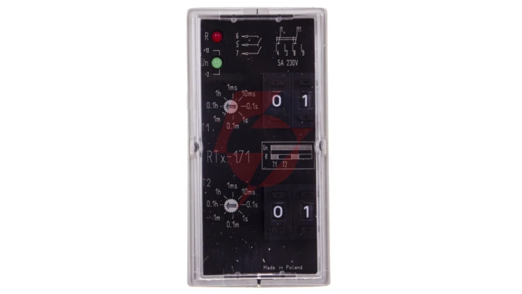 Przekaźnik czasowy 2P 5A 0,001sek-99h 220-230V AC/DC praca cykliczna,(start od załączenia na nastawiony czas) RTX-171 220/230