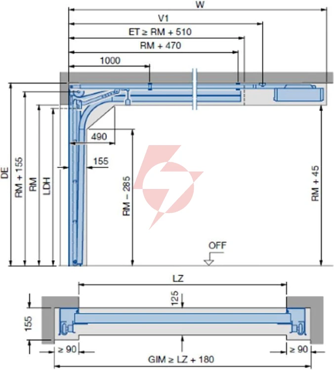 Brama garażowa renomatic/hormann 5000x2125mm (z napędem i szyną) - przetłoczenia l planar