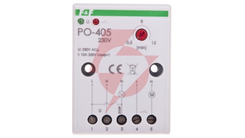 Przekaźnik czasowy 1Z 10A 1-15min 230V AC opóźnione odpadanie PO-405 230V