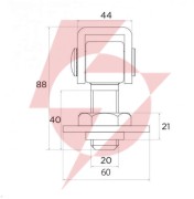 Zawias psg 61.013 do wspawania - gwint m20 (regulowany)