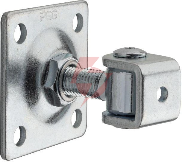 Zawias psg 61.018.01 z szyldem 80x80x3mm - gwint m16 (regulowany, ucho ocynkowane)