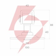 Zawias psg 61.019 z szyldem 100x100x4mm - gwint m20 (regulowany)