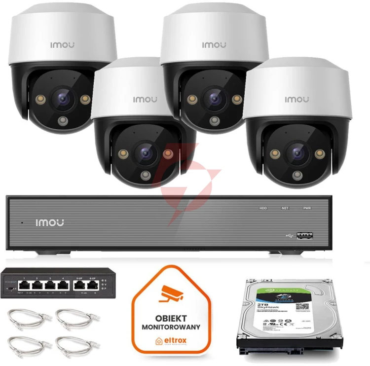 Zestaw monitoringu imou 4x kamera cruiser 4mp poe 