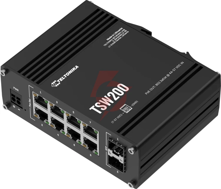 Teltonika tsw200 switch przemysłowy 8xge 2xsfp poe (tsw2000000b0) din