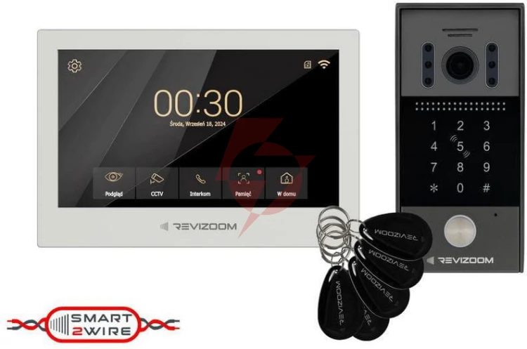 Wideodomofon revizoom rm-t273hd white/rc-212hd-ck1