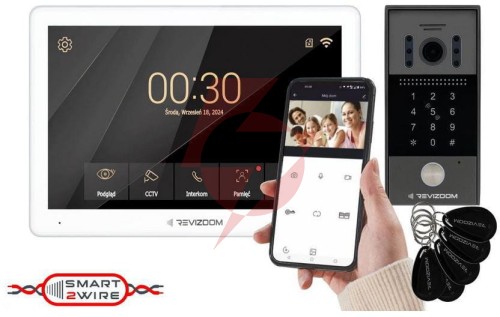 Wideodomofon revizoom rm-t203hd white/rc-212hd-ck1