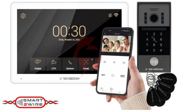 Wideodomofon revizoom rm-t203hd white/rc-212hd-ck1