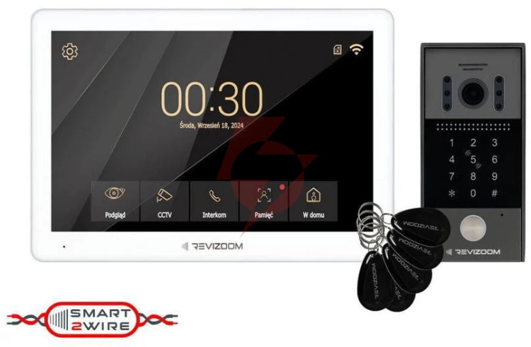 Wideodomofon revizoom rm-t203hd white/rc-212hd-ck1