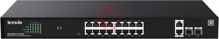 Switch poe tenda teg2220p-16-250w