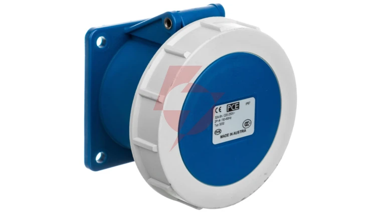 Gniazdo tablicowe 32A 3P 230V /75x75/ niebieskie IP67 3232-6