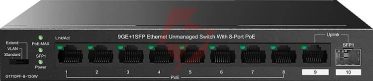 Switch poe tenda teg1110pf-8-120w