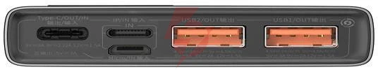 Powerbank baseus adaman metal ppad070001 10000mah 22,5w pd qc 3.0 2x usb-a 1x usb-c + kabel
