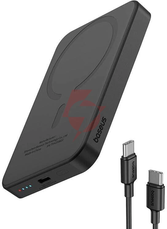 Powerbank baseus magnetic mini p10022107113-00 5000mah 20w pd indukcyjne qi usb-c kabel usb-c