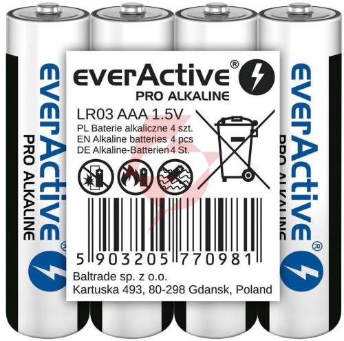 Bateria lr03 (aaa) everactive pro alcaline (folia 4 szt.)