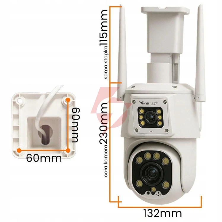 Kamera ip orllo tz8 dual 4mp+4mp 4g sim lte wi-fi