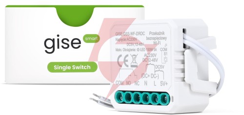 Gise smart pojedynczy moduł przekaźnikowy bezpotencjałowy niskonapięciowy wifi | tuya | gss-wf-drdc