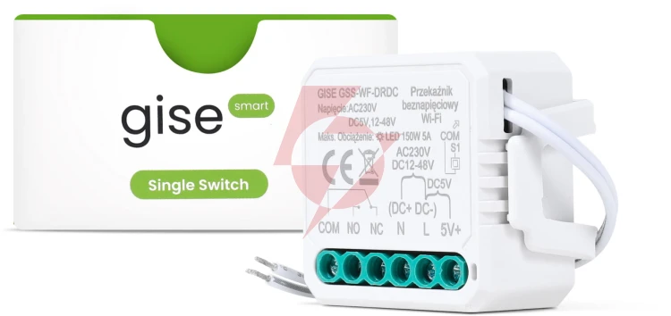 Gise smart pojedynczy moduł przekaźnikowy bezpotencjałowy niskonapięciowy wifi | tuya | gss-wf-drdc