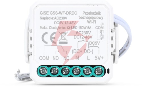 Gise smart pojedynczy moduł przekaźnikowy bezpotencjałowy niskonapięciowy wifi | tuya | gss-wf-drdc