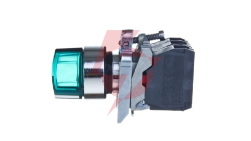 Przełącznik 2 położeniowy pokrętło 22mm zielony 1Z 1R z samopowrotem XB4BK123B5