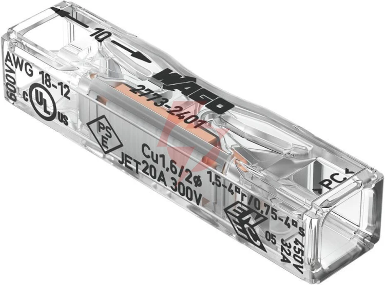 Szybkozłączka przelotowa uniwersalna linka/drut 2x 0,2-4mm2 wago 2773-2401 (paczka 100szt.)
