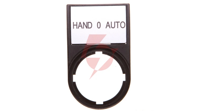 Tabliczka opisowa HAND-0-AUTO 50x30mm czarna 22mm prostokątna M22S-ST-D12 216493