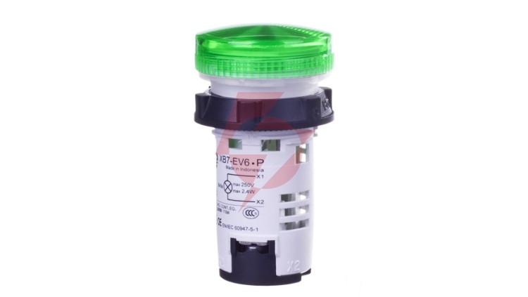 Lampka sygnalizacyjna 22mm zielona 230V AC/DC XB7EV63P (bez żarówki)