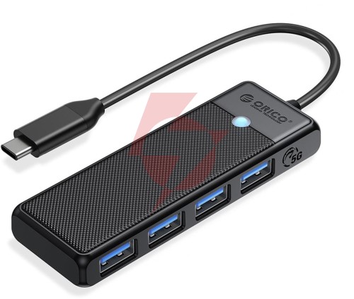 Hub usb-c orico 4-porty usb-a 3.0 5gbps czarny