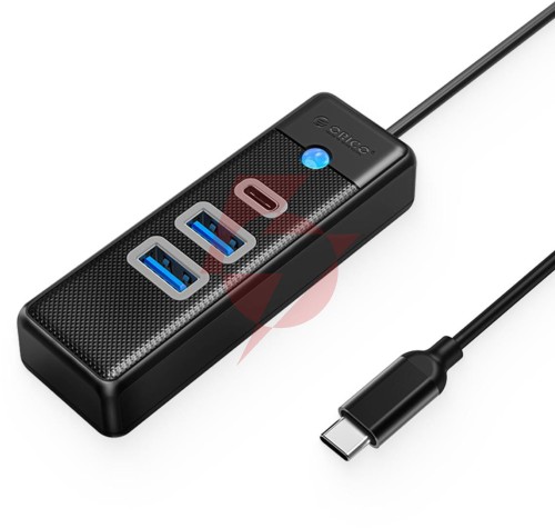 Hub usb-c orico hub usb-c 2x usb-a 3.1 + usb-c czarny