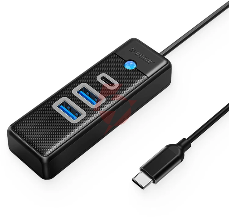 Hub usb-c orico hub usb-c 2x usb-a 3.1 + usb-c czarny