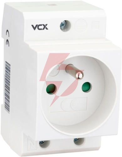 Gniazdo na szyne th 35 z bolcem uziemiającym 230v vcx gn th