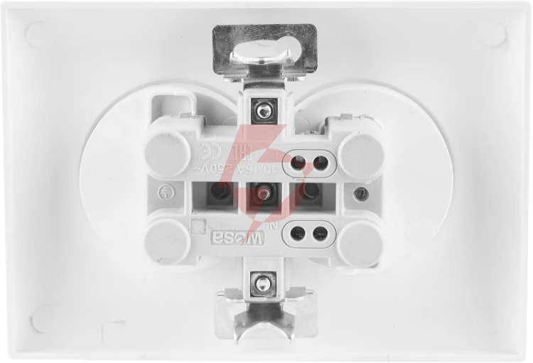 Gniazdo podwójne z uziemieniem vcx wesa lc 16 biały