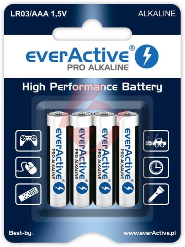 Bateria lr03 (aaa) everactive pro alcaline (blister 4 szt.)
