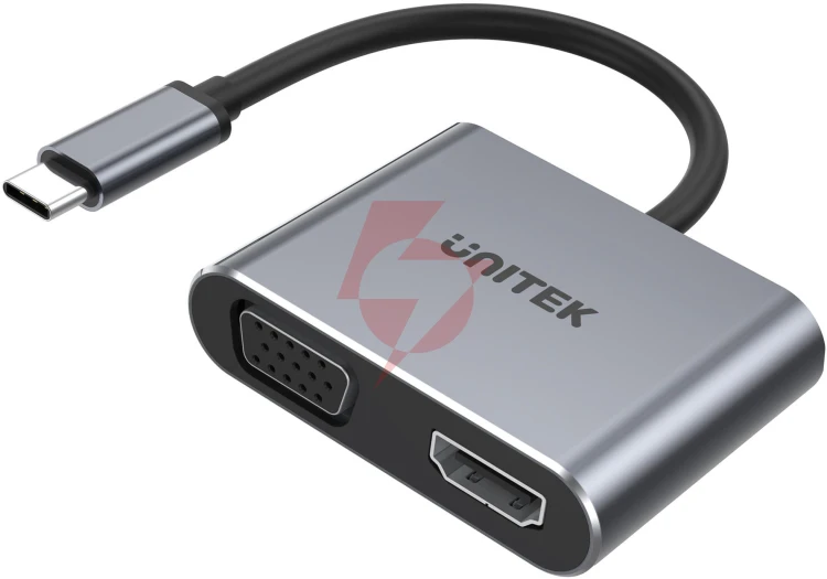Unitek hub usb-c hdmi vga usb-a i pd 100w d1049a