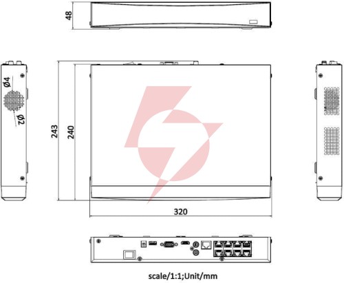 Rejestrator ip hikvision ds-7608nxi-k1/8p(d)/alarm4+1 pl