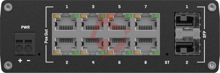 Teltonika tsw202 switch przemysłowy zarządzalny 8xfe 2xsfp poe+ (tsw202000000) din