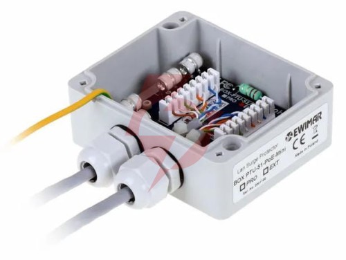 Ogranicznik przepięć do ochrony sieci lan ewimar box-ptu-51-ext/poe/mini