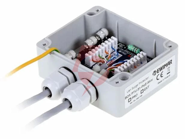 Ogranicznik przepięć do ochrony sieci lan ewimar box-ptu-51-ext/poe/mini