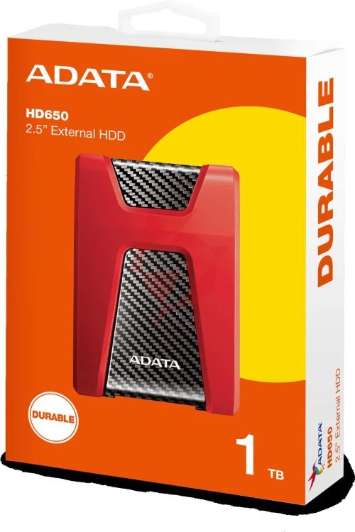 Adata dashdrive durable hd650 1tb 2.5'' usb3.0 czerwony