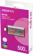 Adata zewnętrzny dysk ssd sc750 500gb usb3.2c 1050/1000 mb/s