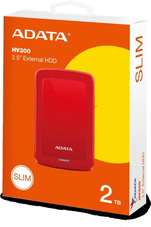 Dysk zewnętrzny adata dashdrive hv300 2tb 2.5 usb3.1 czerwony