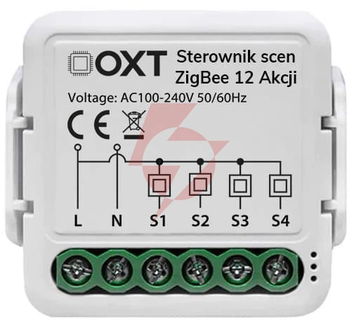 Moduł oxt mini sterownik scen 12 akcji 230v zigbee tuya t254